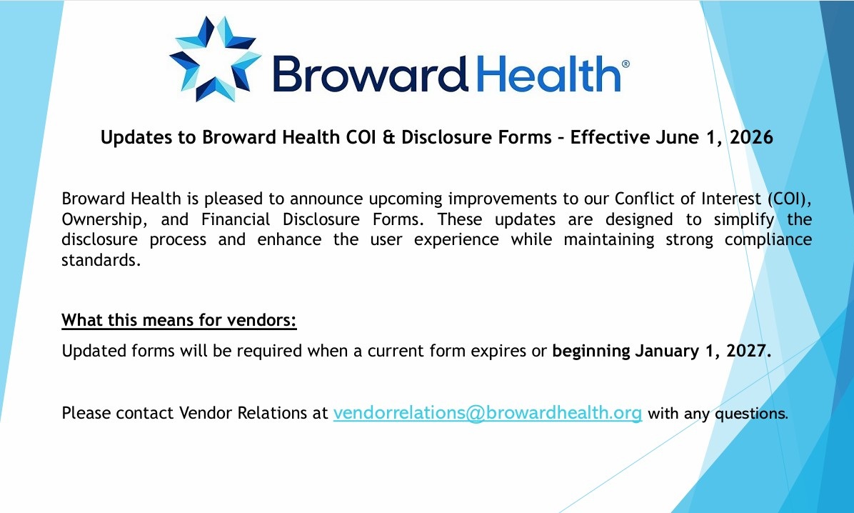 Broward Health Vendor Orientation May 2026