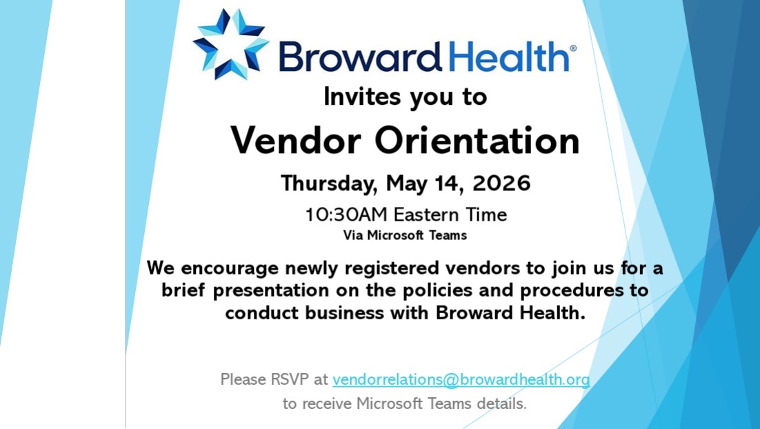 Broward Health Vendor Orientation May 2026
